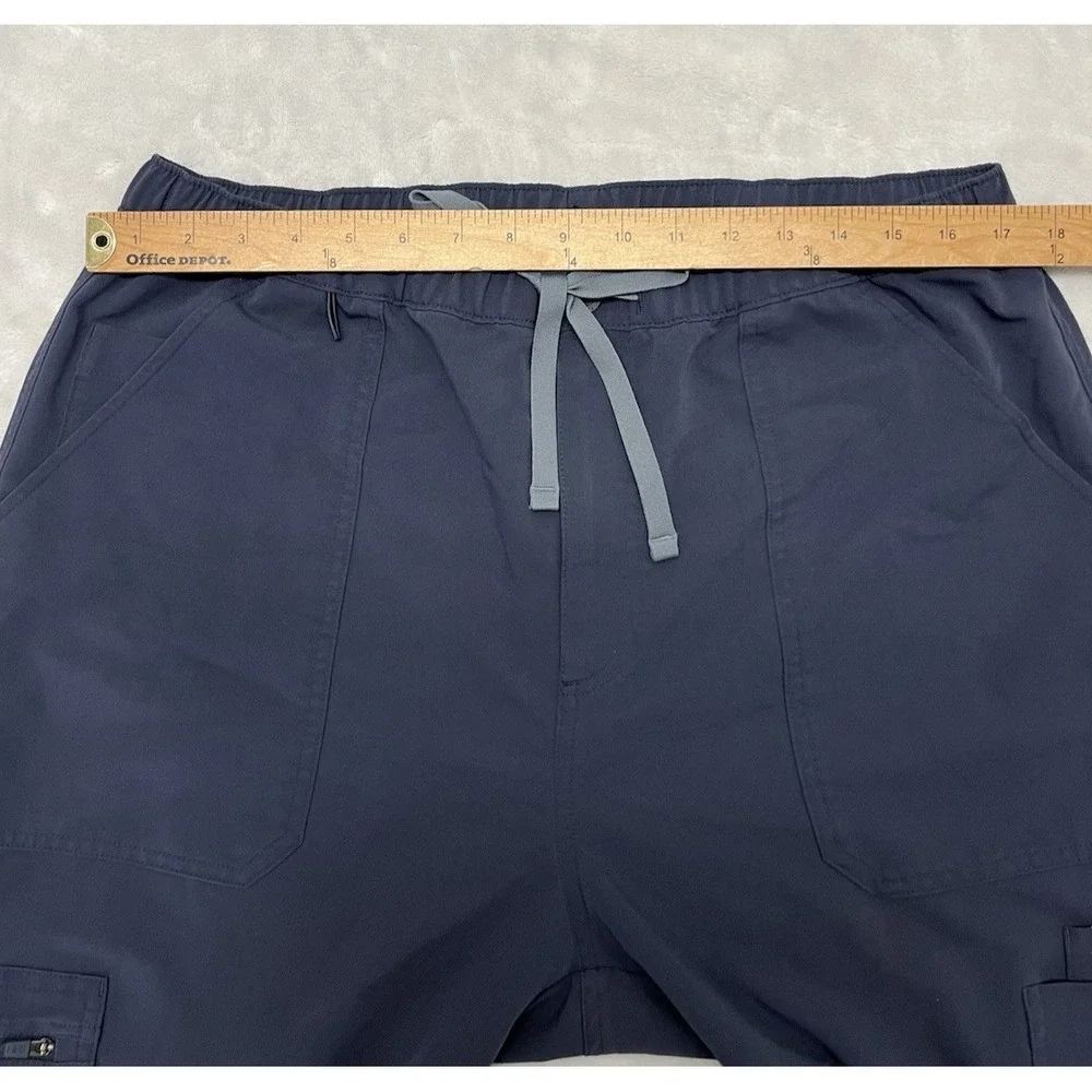 Figs Scrubs Pants Adult  2XL Tall Navy Straight Leg Cargo Technical Collection